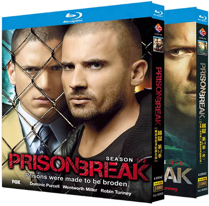 越獄 Prison Break 第1-5季【TV全集+特別篇】藍光25G 8碟L		 